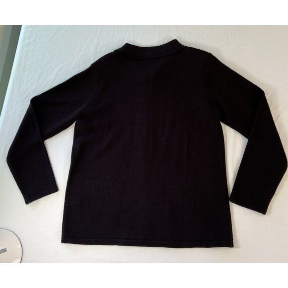 VTG Allison Daley Women SM Black Pink Zip Up Sweater Crazy Cat Lady - Picture 11 of 12